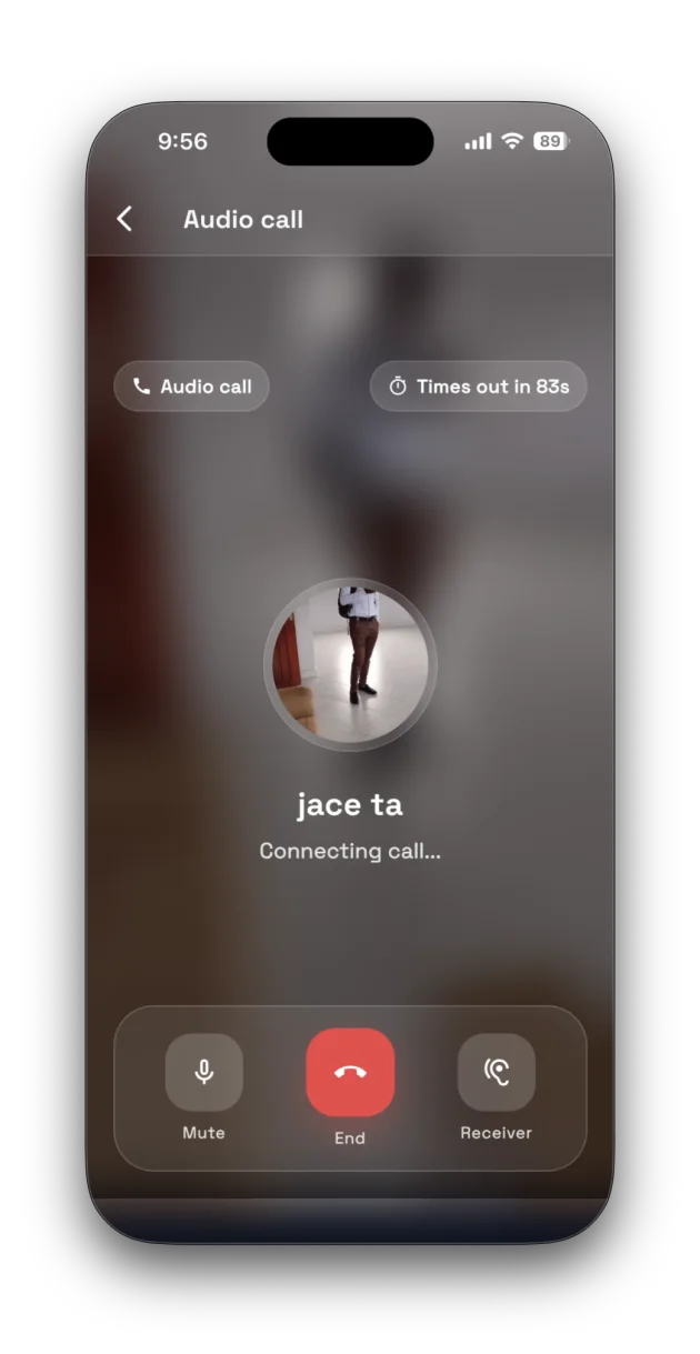 In-app audio calling adds a direct way to talk.